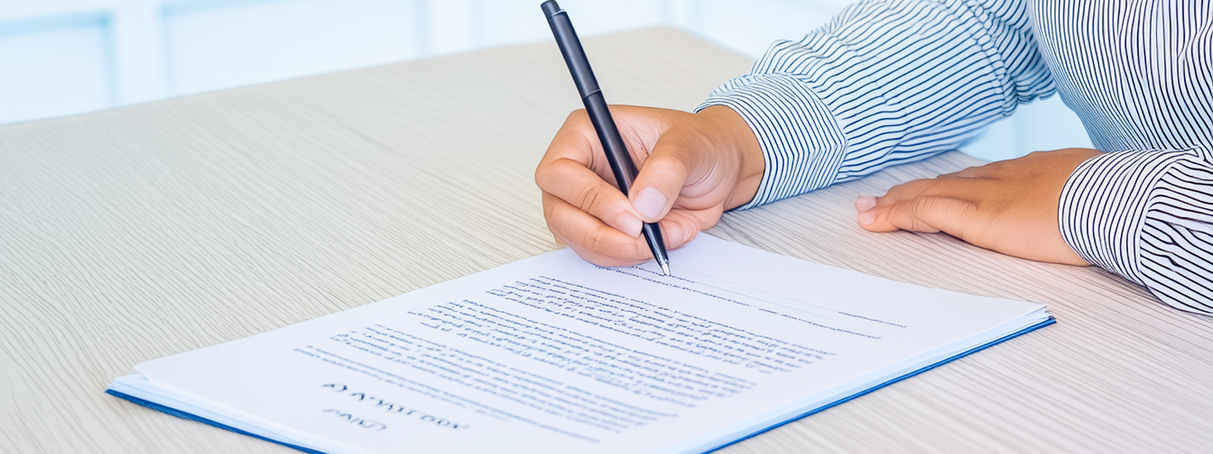 Person signing a contract